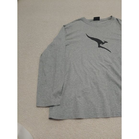 Peter Morrissey Qantas T Shirt Men L/XL Gray long Sleeve Casual kangaroo airline - Picture 3 of 11